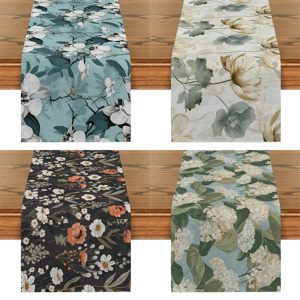 

Желтая акварель, цветочный стол, флаг, цветочный узор, Настольная дорожка для отеля, праздника, вечеринки, семейного кухонного стола, эстетический Декор