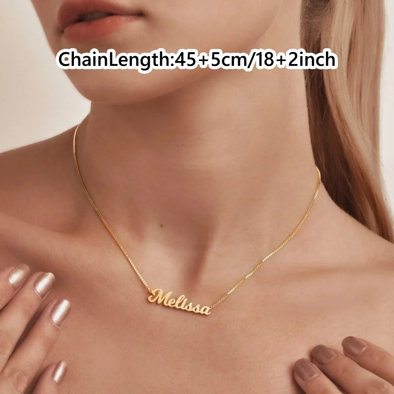Custom Stainless Steel Name Necklace – Personalized Letter Pendant & Chain – Exquisite Women's Jewelry – Holiday Gift for Mom