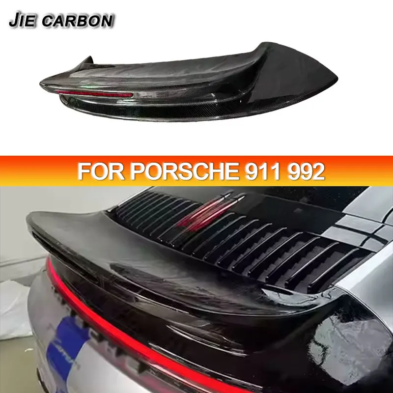 For Porsche 911 992 2019-2022 Carbon Fibre Rear Luggage Cover Wing Spoiler Tailgate Car Styling Upgrade Body Kit