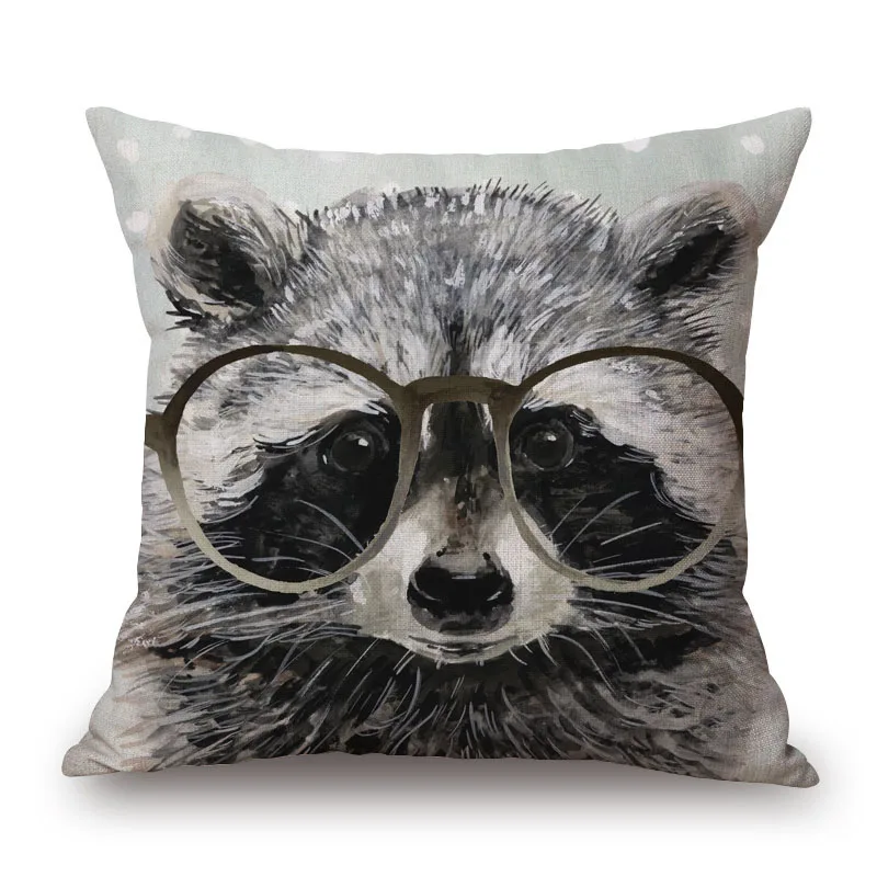 Racoon Alpaca Rabbit Owl Fox Donkey Animals Posters Cushion Covers Garland Pillowcase Decorative Pillow For Sofa 45X45cm