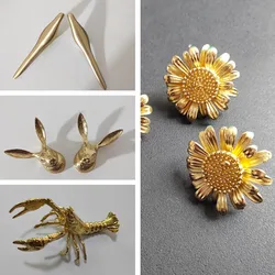 Golden Furniture Handle Drawer Knob Solid Brass Sunflower Round Handles for Cabinet Door Kitchen Cupboard Wardrobe Knobs Pulls