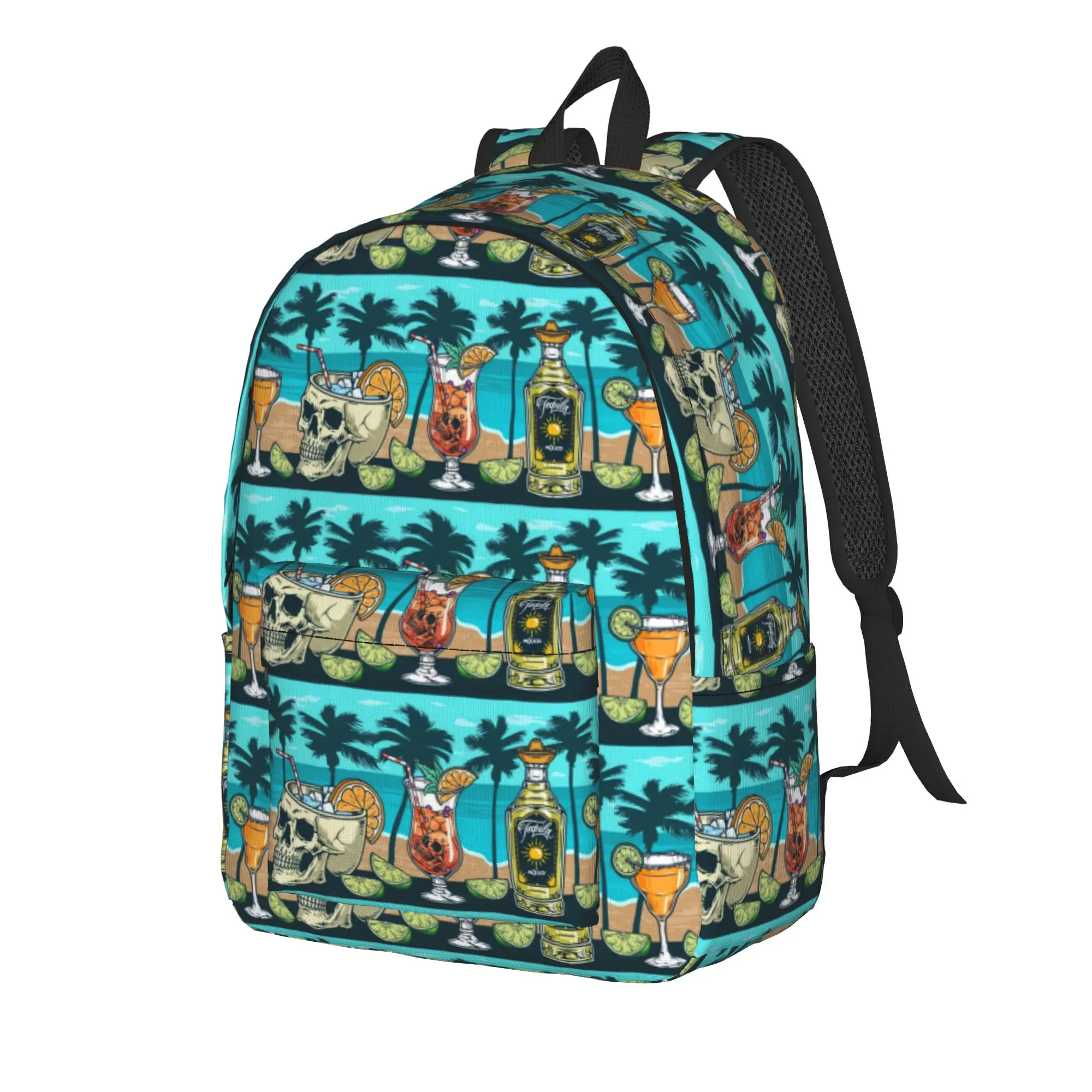 Tropical Beach Bar    Backpack  Fun Backpacks Female Travel Breathable School Bags High Quality Rucksack