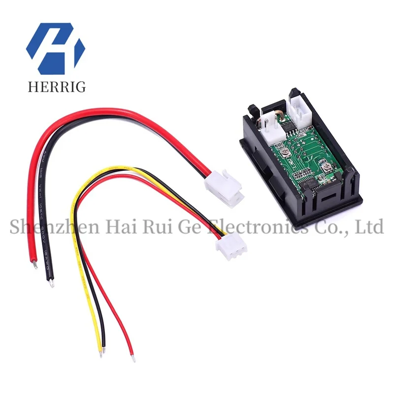 

1PCS (red-blue-10A) DC0-100V 10A LED DC Dual Display Digital Voltage and Ammeter Head with Trimming