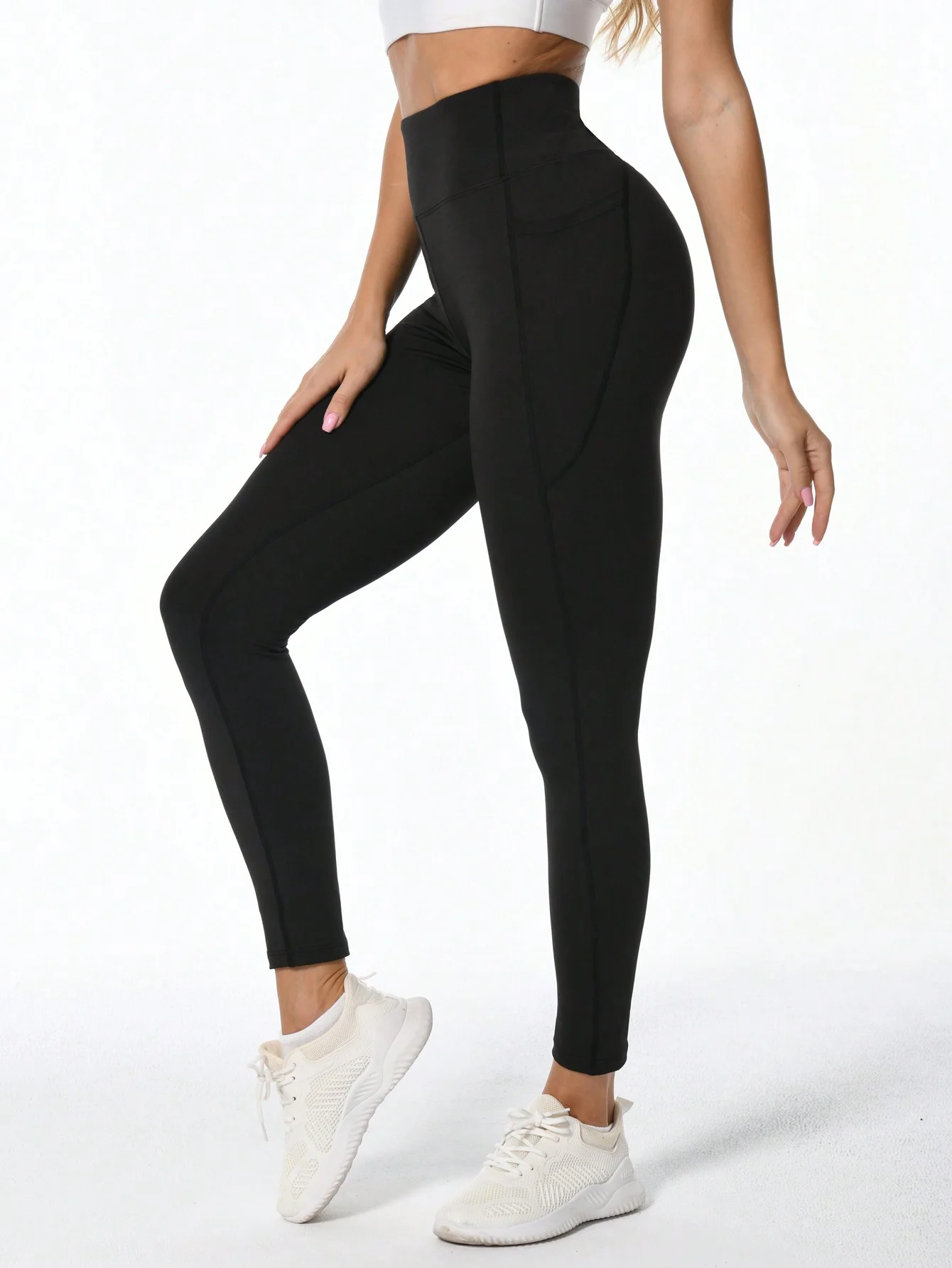 Women s Butt Lifting Soft Stretchy Sports Leggings High Performance Yoga Running Pants With Pockets
