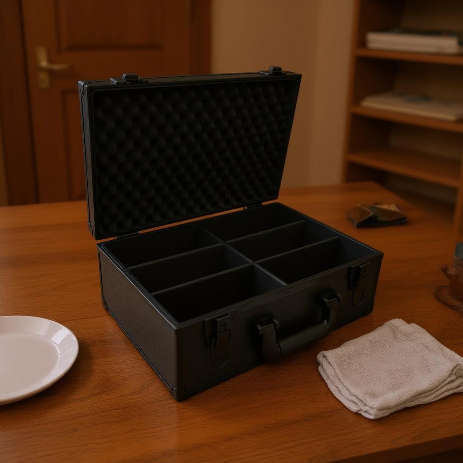 Sports Card Storage Box Textured Finish Trading Card Storage Box Carry Handle Latch Closure