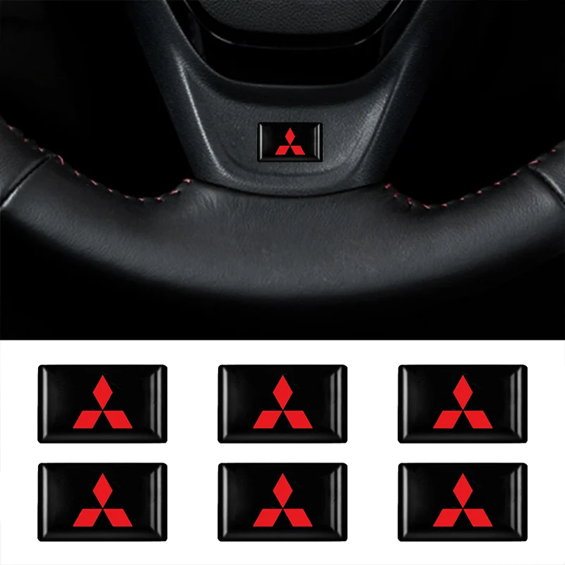 10pcs 3D Epoxy Car Interior Stickers Decals Decorative Car Styling Accessories For Mitsubishi Lancer Asx Outlander Pajero l200