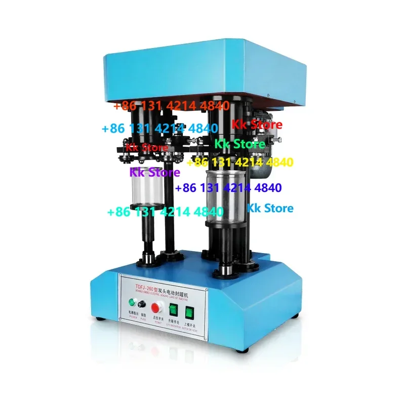 เครื่องปิดผนึกกระป๋องไฟฟ้าแบบสองหัวมอเตอร์คู่ ทำจากอะลูมิเนียม ปิดผนึกอัตโนมัติ