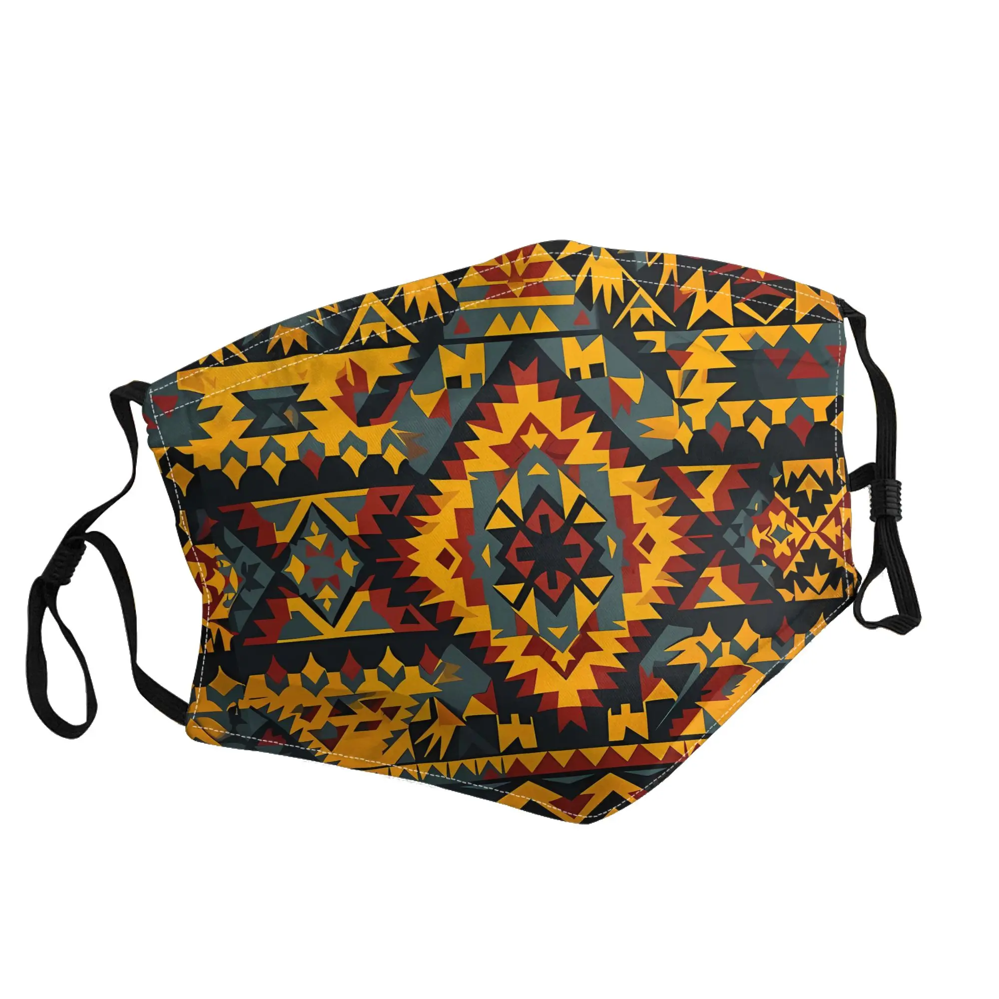 mascara-africana-kente-unissex-estampada-para-moda-ao-ar-livre