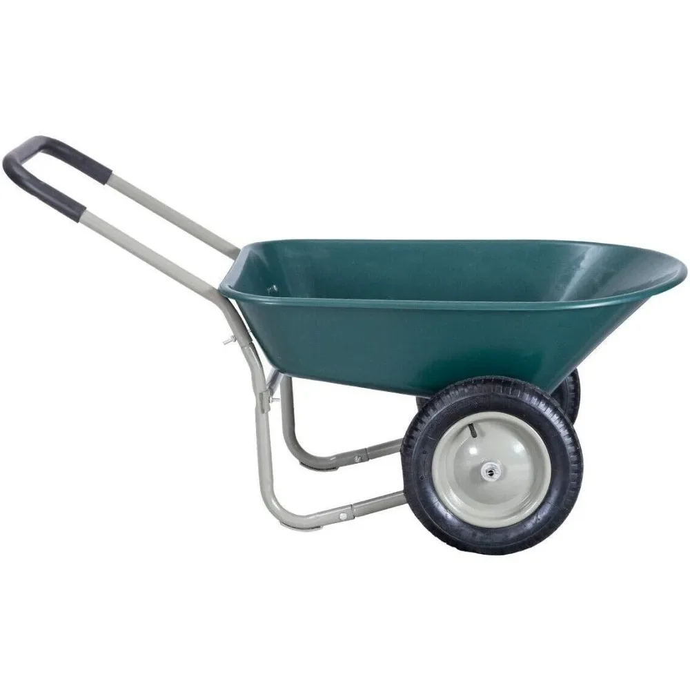 2 Tire Wheelbarrow With Large and Wide Pulling Handle Easy Loading and Dumping Portable Dolly Weight Capacity of 330 LBS Trolley