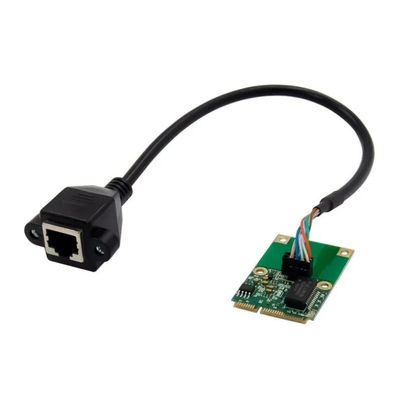 Сетевая карта сервера Mini PCIe LAN I210AT RJ45 GbE Ethernet RJ45 Карта адаптера 1000 м Мини-конвертер Pci-e Двойной порт Гиббитный