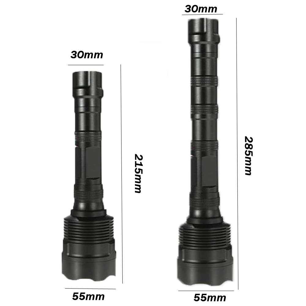 Krachtige Rode Zaklamp Tactische 1-modus Roofdier Handheld Zaklamp Voor Het Fotograferen Van Verkenningslichten + Clip + Staartschakelaar 18650 + Oplader