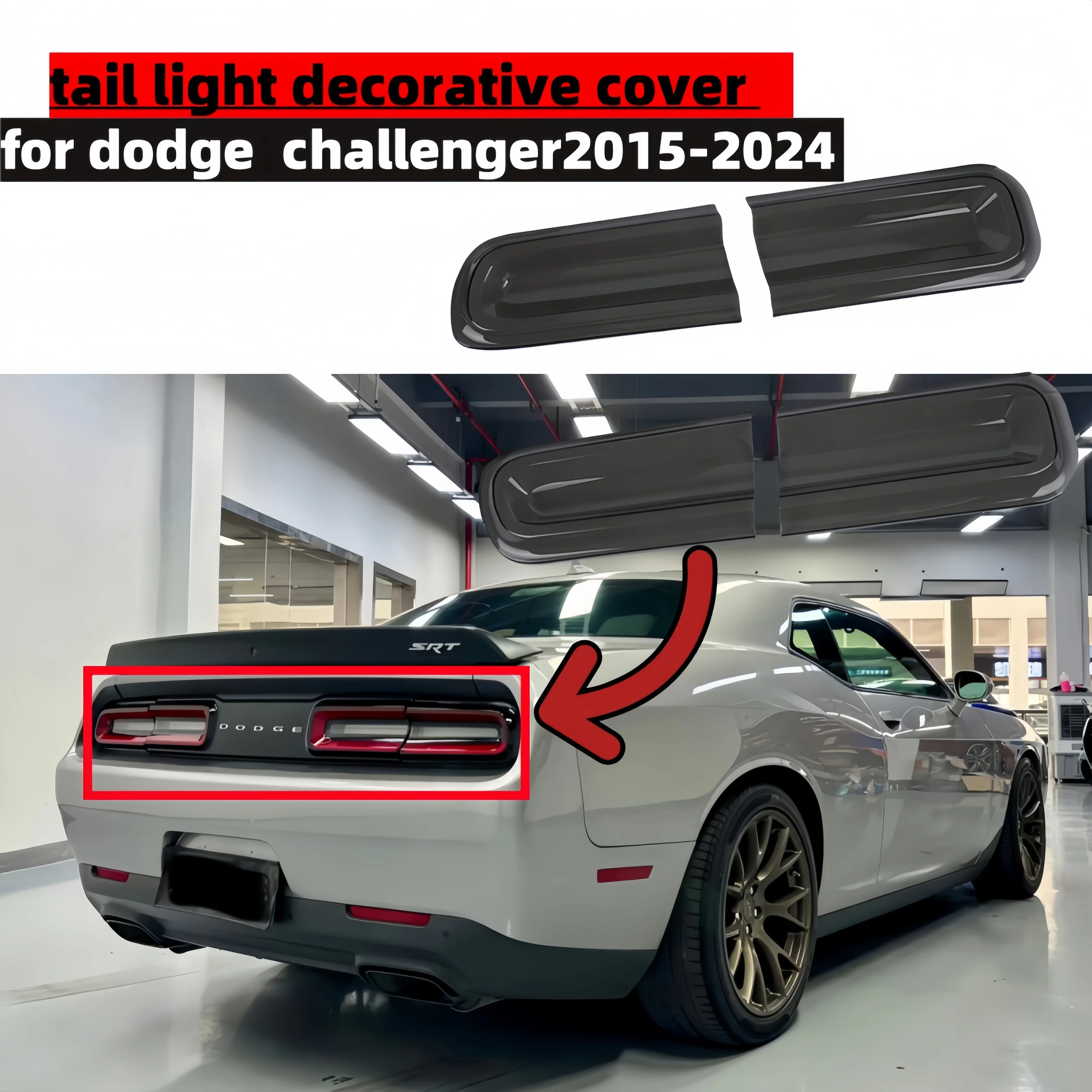 

4PCS Car Rear Tail Light Lamp Decoration Cover for Dodg Challenger 2015-2023 Up Taillight Lamp Cover Exterior Accessories