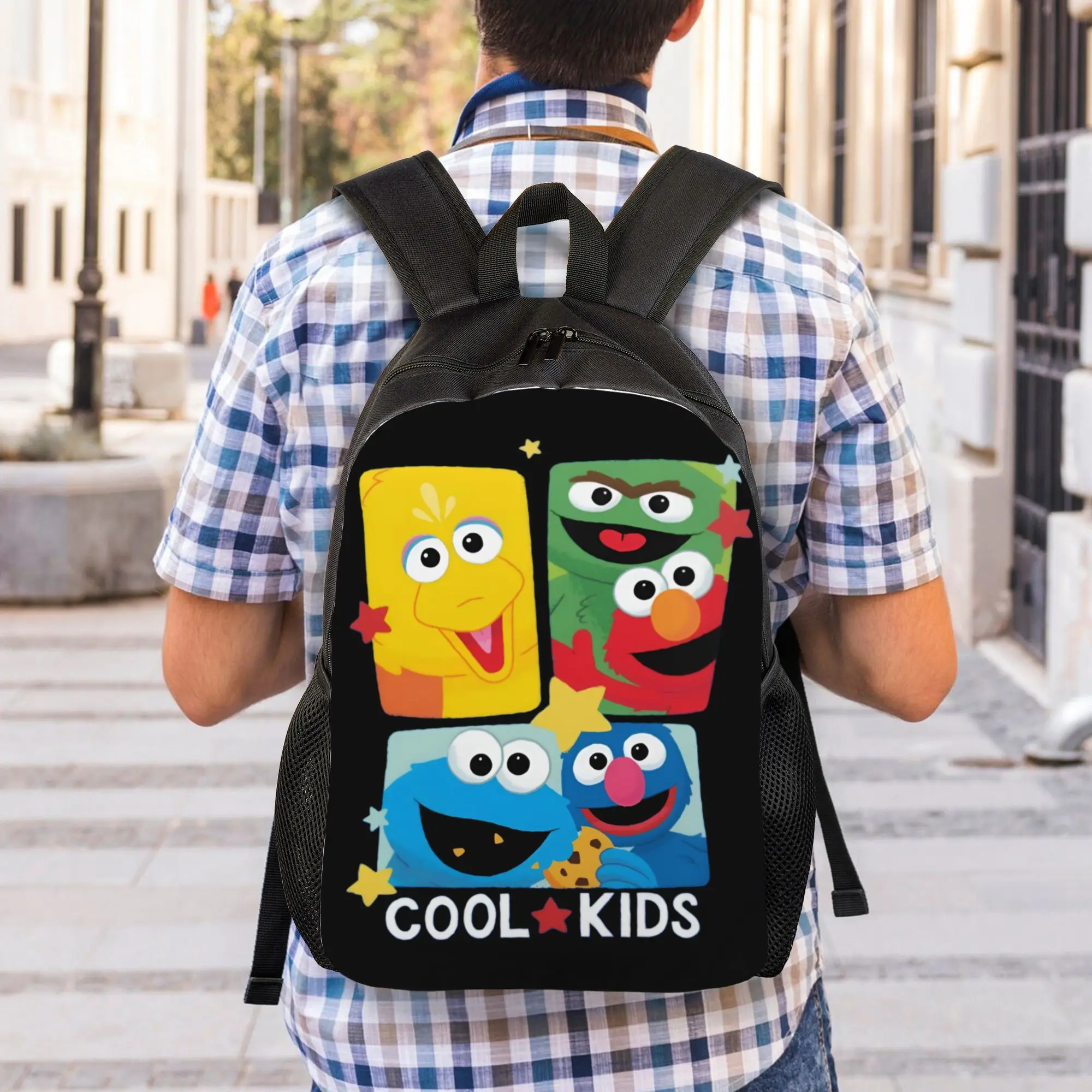 Cookie Monster Backpack for Women Men School College Students Bookbag Fits 15 Inch Laptop Cartoon Bags view 6