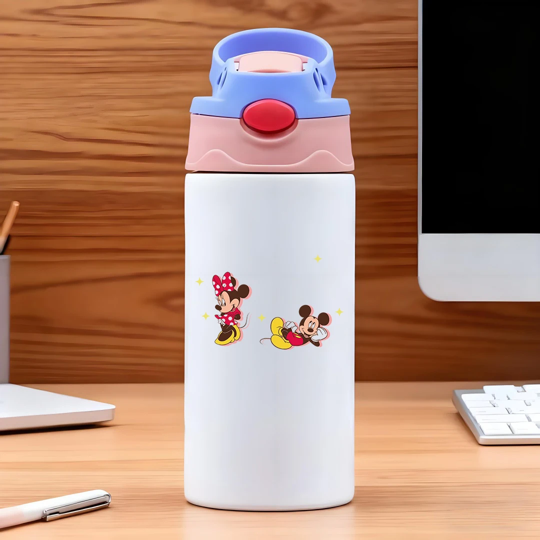 

Disney Mickey & Minnie cartoon design vacuum-insulated stainless steel straw cup for kids perfect New Year gift