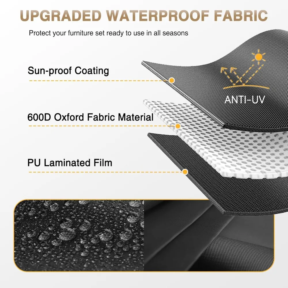 طقم أثاث فناء خارجي مكون من 7 قطع مع وسائد قطيفة - أريكة مقطعية للمحادثة من الخوص #6