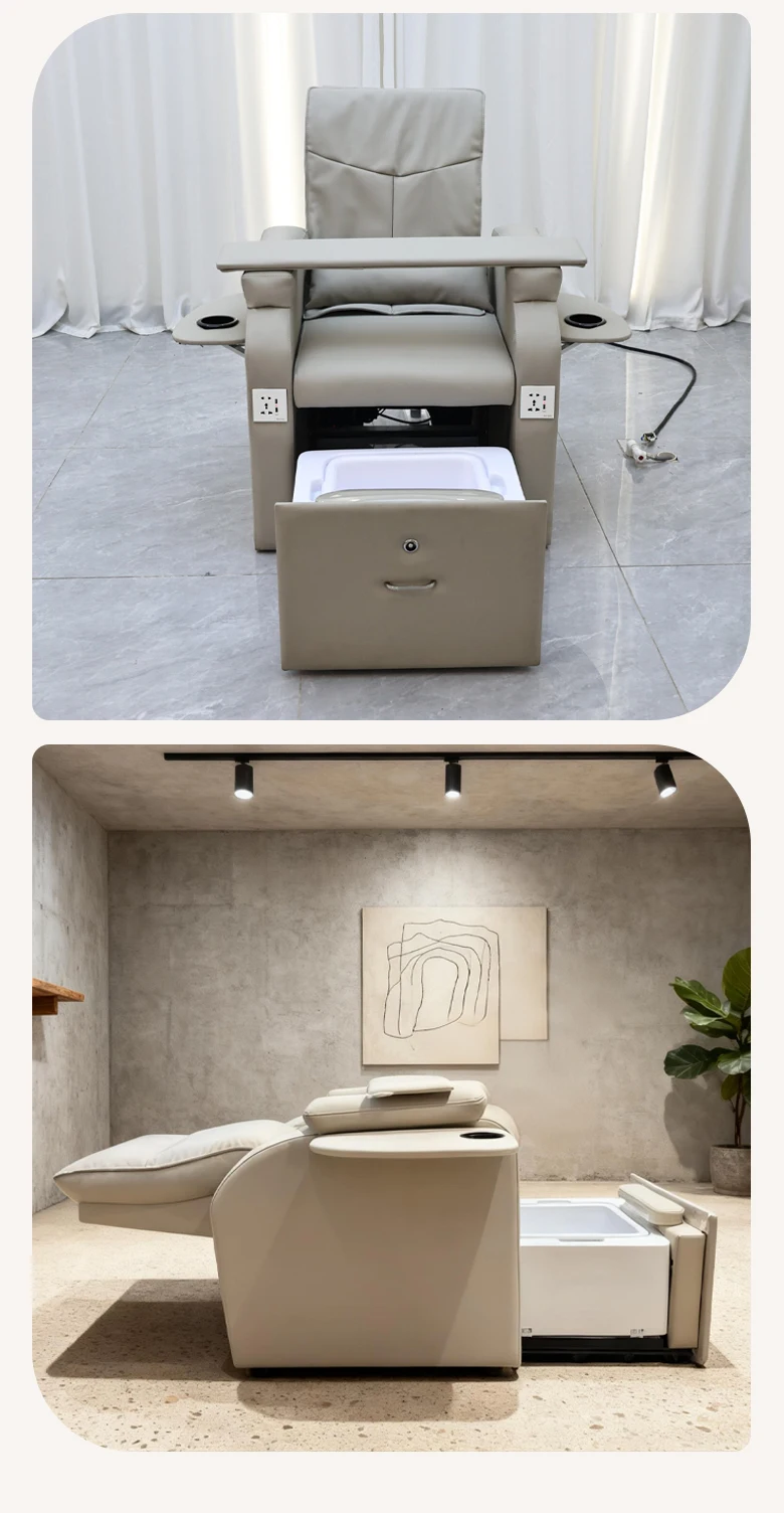 Tragbares Fußmassage-Sofa, ausgestattet mit hochdichtem Rückprall-Schaumstoffkissen, Rückenmassagefunktion, kein Wasseranschluss erforderlich. – Detail 11
