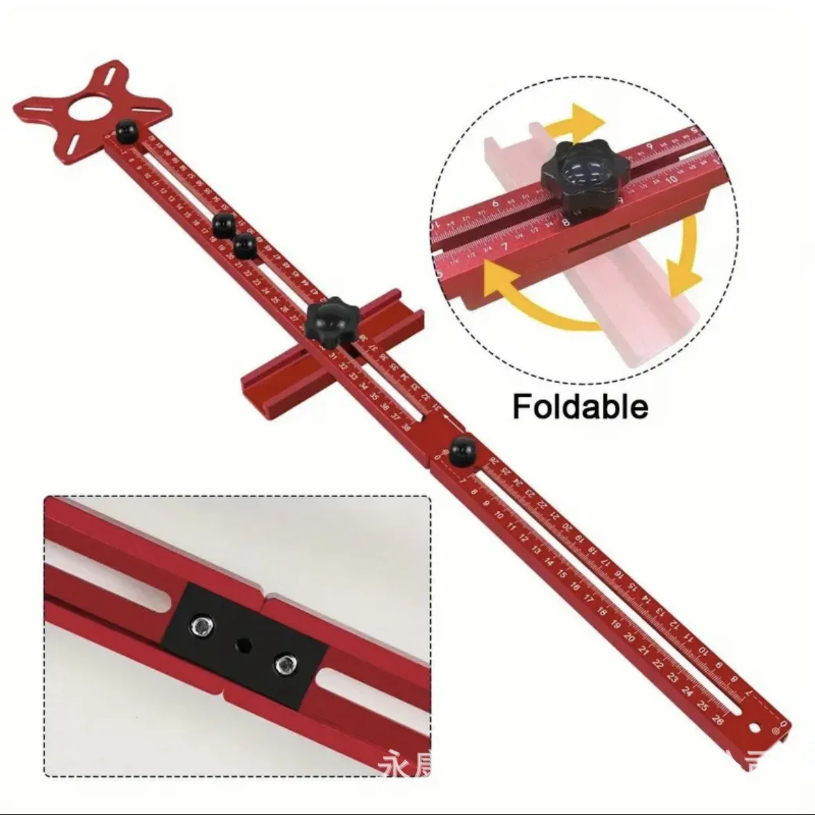 Adjustable slotting positioning tool for round hole milling of extra-thick aluminum alloy woodworking-assisted circular tapping