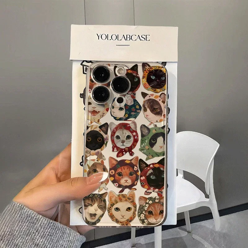 INS Korean Fuuny Cat Phone Case for Samsung Galaxy S25 Ultra S24 S22 S23 Plus Note 20 Ultra 5G S21 S20 S24 FE Soft Animal Cover