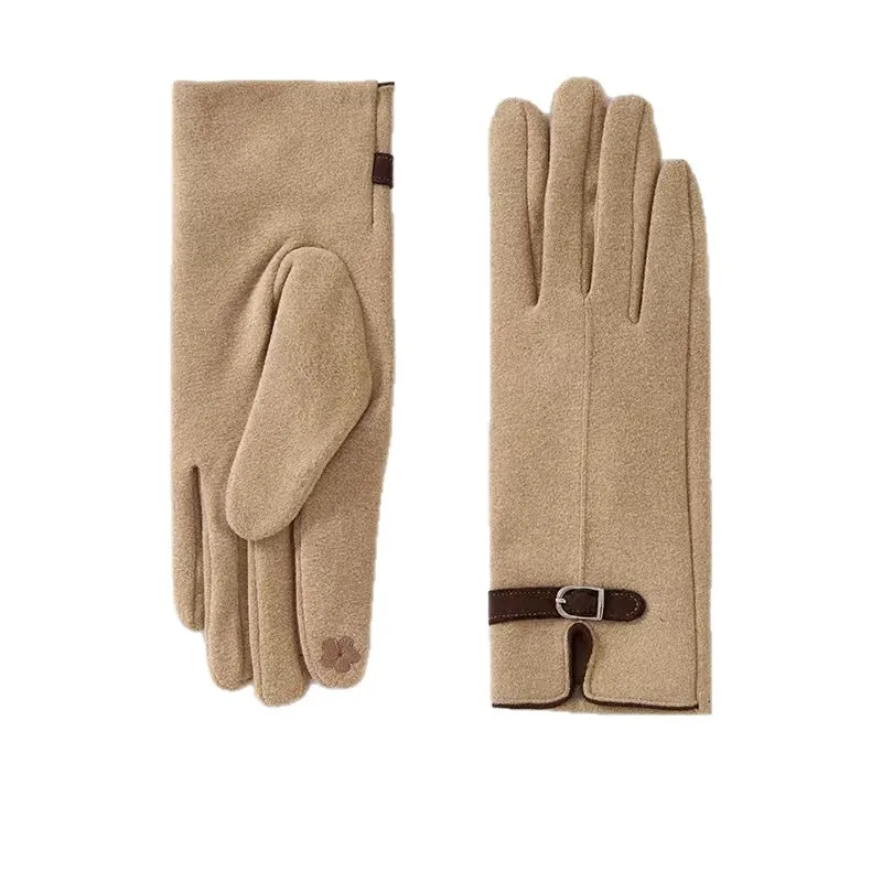 New German velvet gloves women's winter warm touch screen gloves outdoor cycling windproof and cold Korean version warm gloves