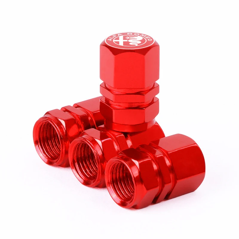 Bouchon de Valve de pneu de voiture, 4 pièces, pour Alfa Romeo STELVIO Giulia 159 Giulietta 147 Mito 156 MTO Sportiva, accessoires