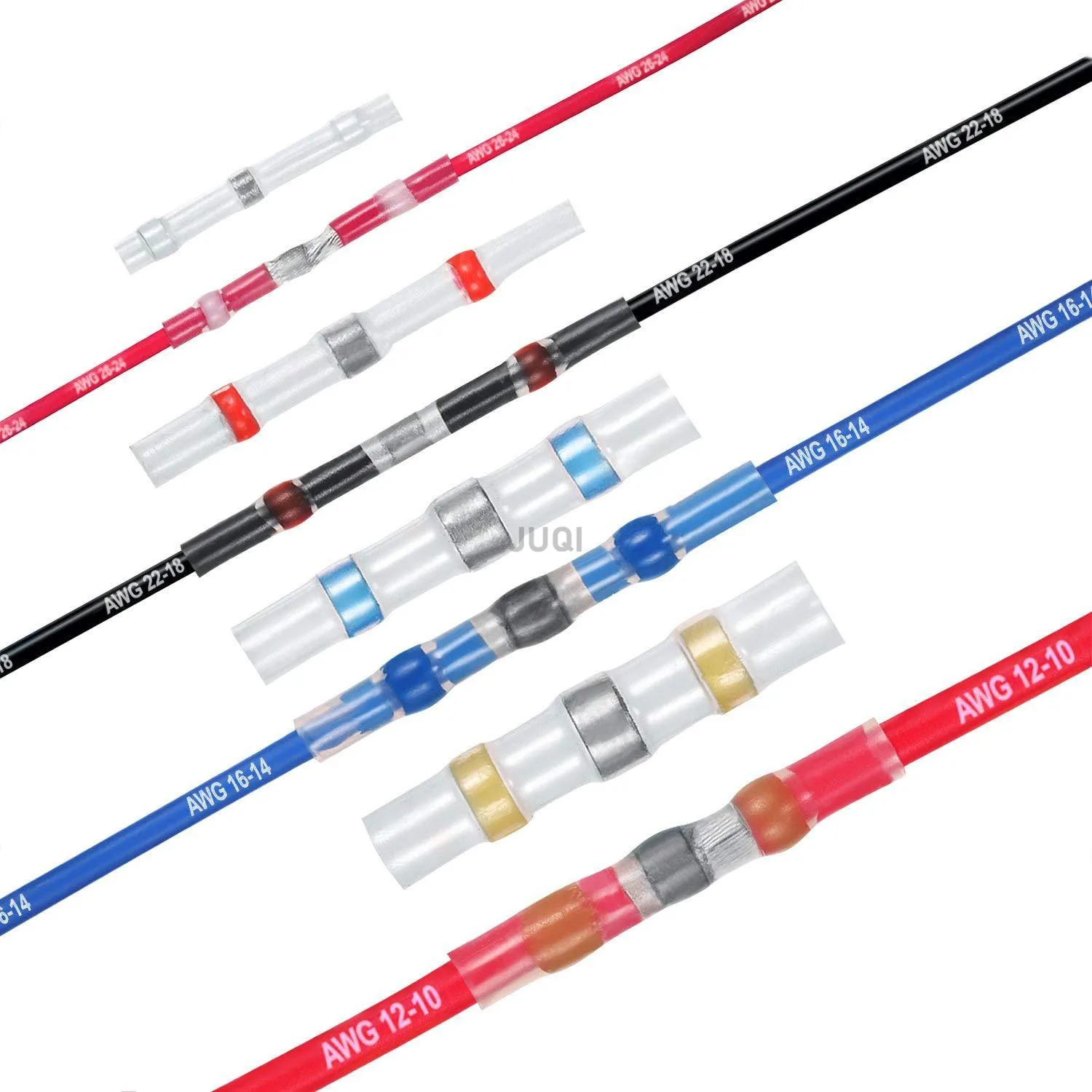 50/90pcs /box Heat Shrinkable Wire Connectors  SST21 Waterproof Sleeve  Butt Electrical Splice Tinned Solder Seal Terminal