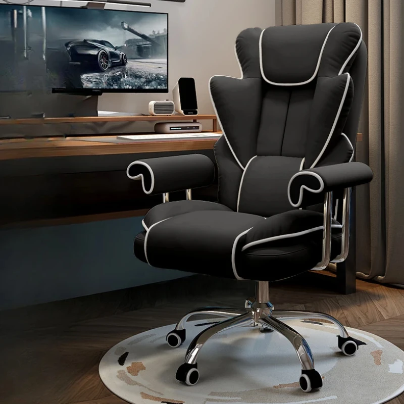 

Kawai Black Rotating Office Chair Footrest Comfy Designer Gaming Office Chair Fancy Nordic Chaise De Bureaux Salon Furniture