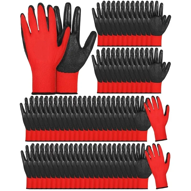20PCS PU Coated Safety Work Gloves with Grip Breathable Seamless Knit Work Gloves for Men Women Handling Construction Assembly