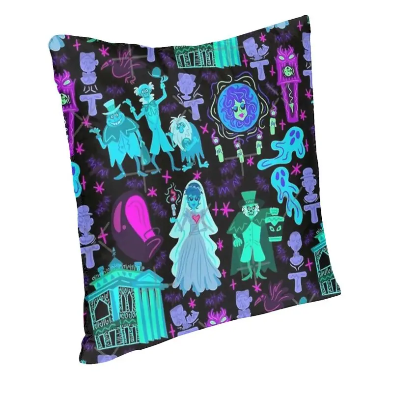 Soft Ghost Haunted Mansion Throw Pillow Case Decoration Custom Square Halloween Cushion Cover 40x40 Pillowcover for Living Room