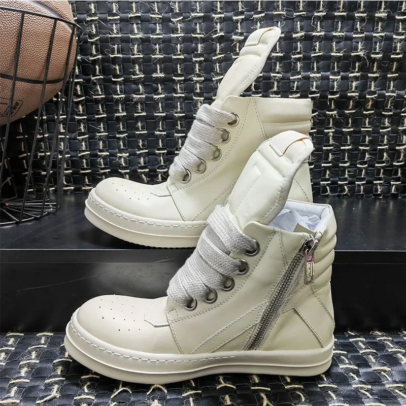 

New Classic Men's and Women's Leather Ro Platform Casual Shoes Designer Round Head Lace-up Leisure Sports Shoes Luxury Shoes