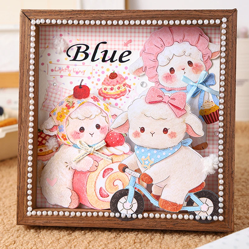 

Mr.Paper 10 Sheets/Pack Fluffy Daily Large Size Stickers, Cute Kawaii Animal Felt Stickers for Journal Scrapbooking DIY Decor