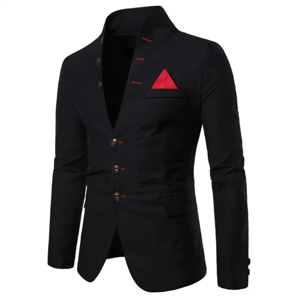 

Men Sl-im Fits Social Blazer Spring Autumn Fashion Solid Wedding Dress Jacket Men Casual Business Male Suit Jacket Blazer Gentle