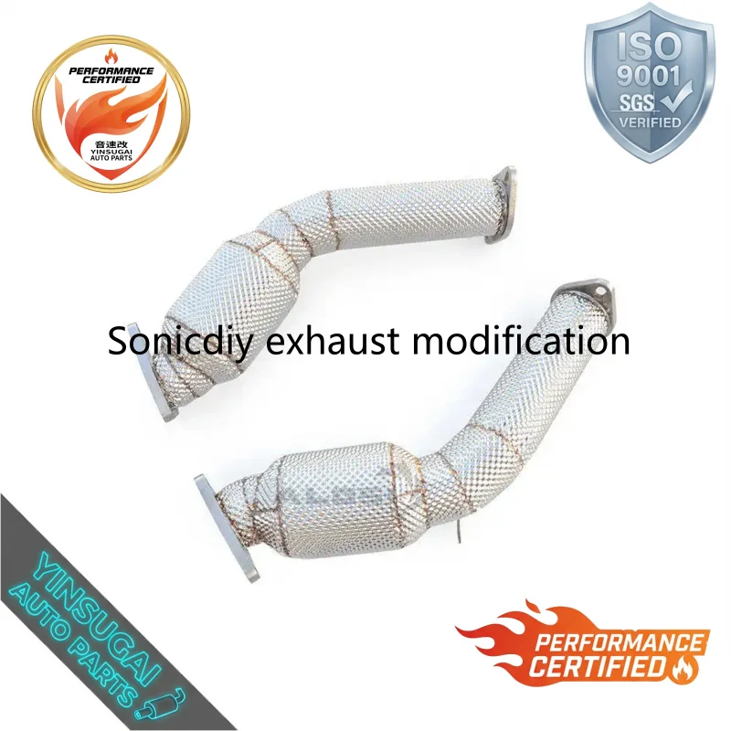 SS304 Insulated Sport Downpipe for Infiniti G35 G37 G25 2003-2018 High Flow Header Performance Exhaust Pipe Upgrade
