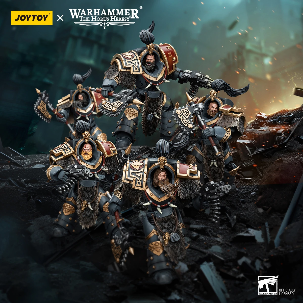 

JOYTOY Warhammer The Horus Heresy 1:18 Космические Волки, варагир, отряд защитников волка