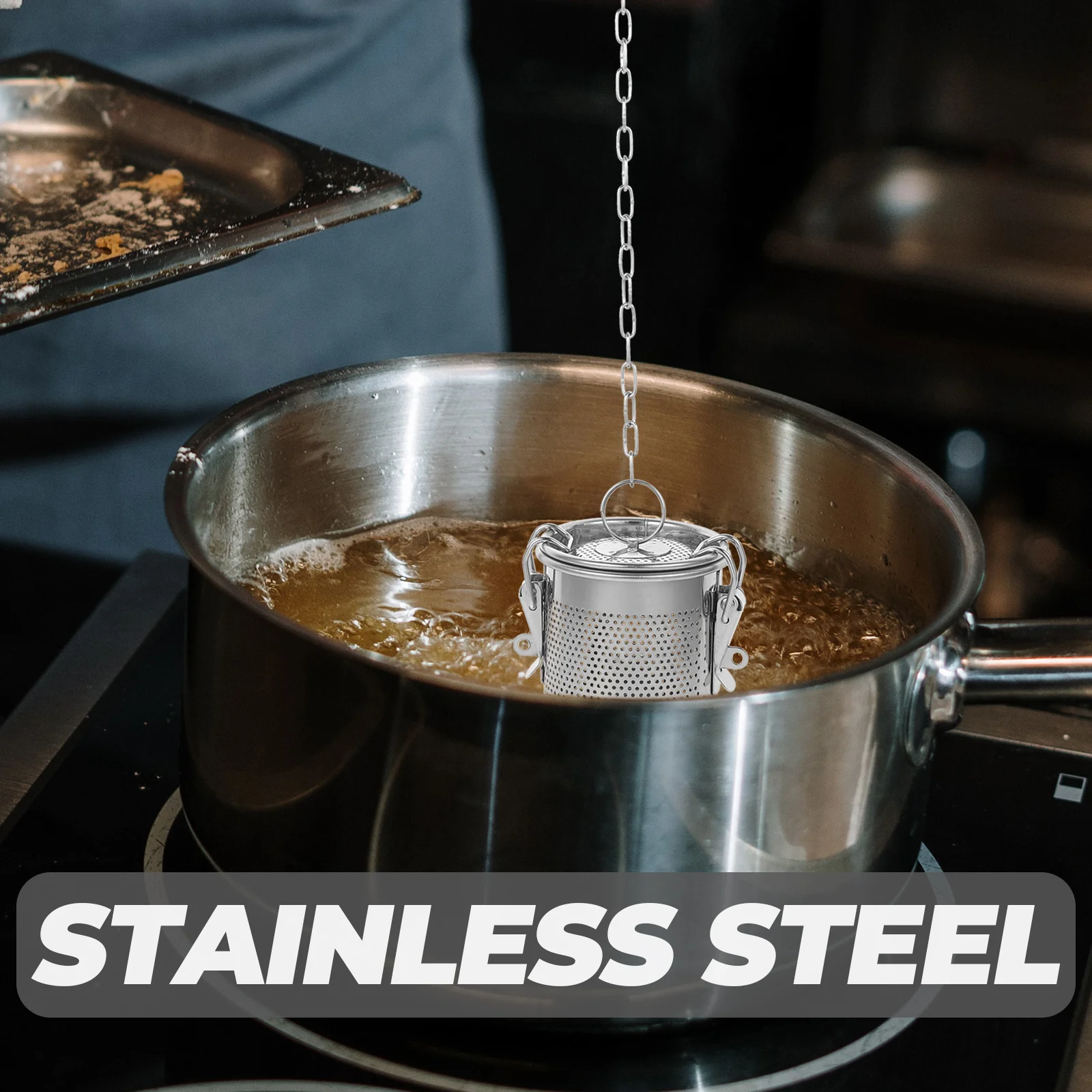 

Корзина-фильтр для специй из нержавеющей стали, крючок против капель для бульона супа, приготовления морепродуктов, чайный шарик, бытовой заварочный прибор