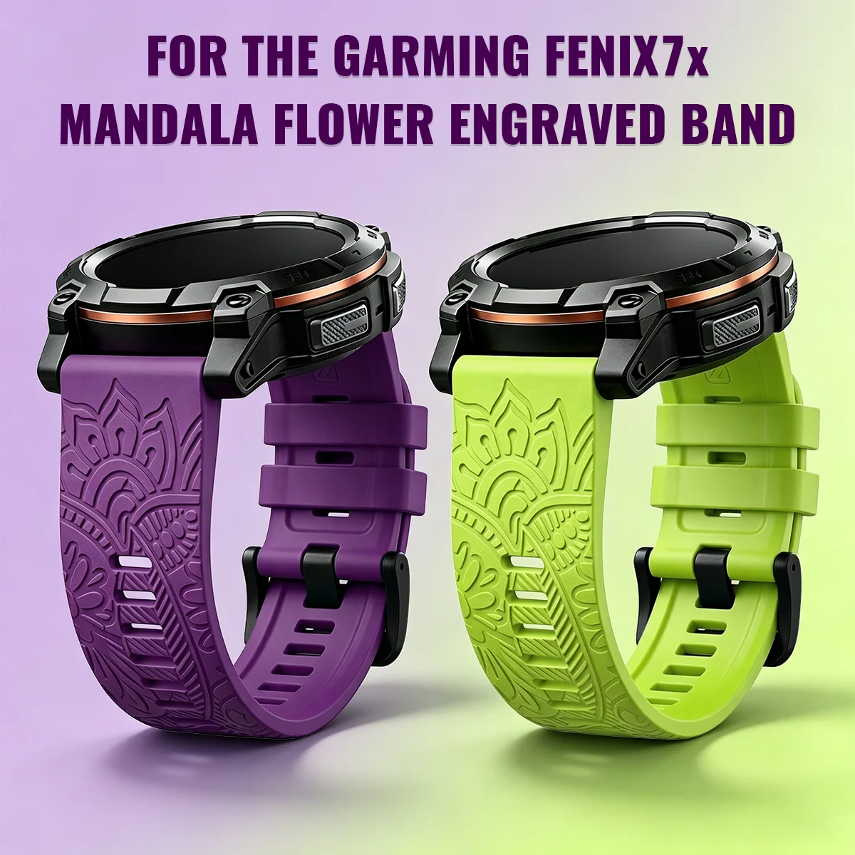 Silicone Watch Band 22Mm - 20mm 22mm 26mm エングレービングシリコンストラップ ガーミン フェニックス