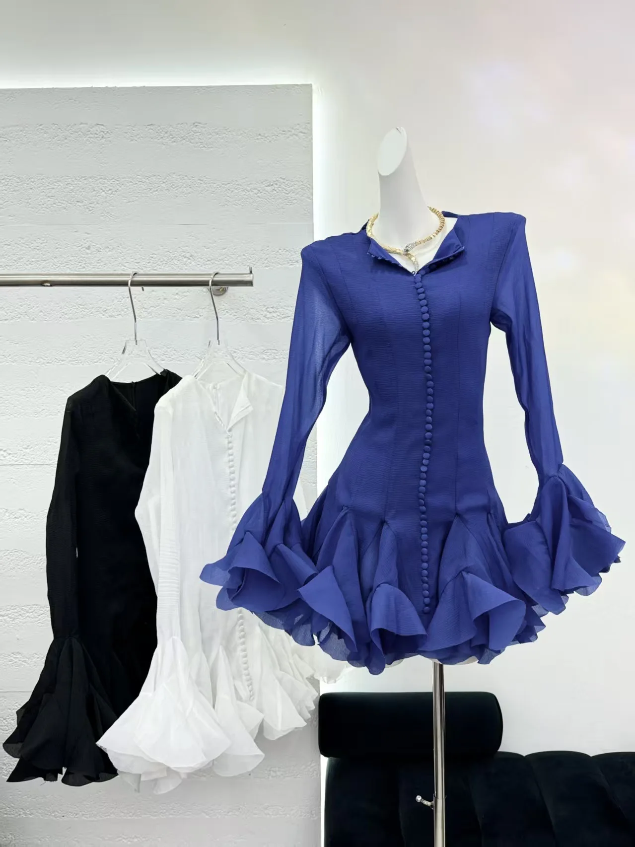 

Unique Design Sensation Floral Embellied Slim Fit ort Dr Salt And Sweet Sle Pure Color Button Detail Puff Sve Dr