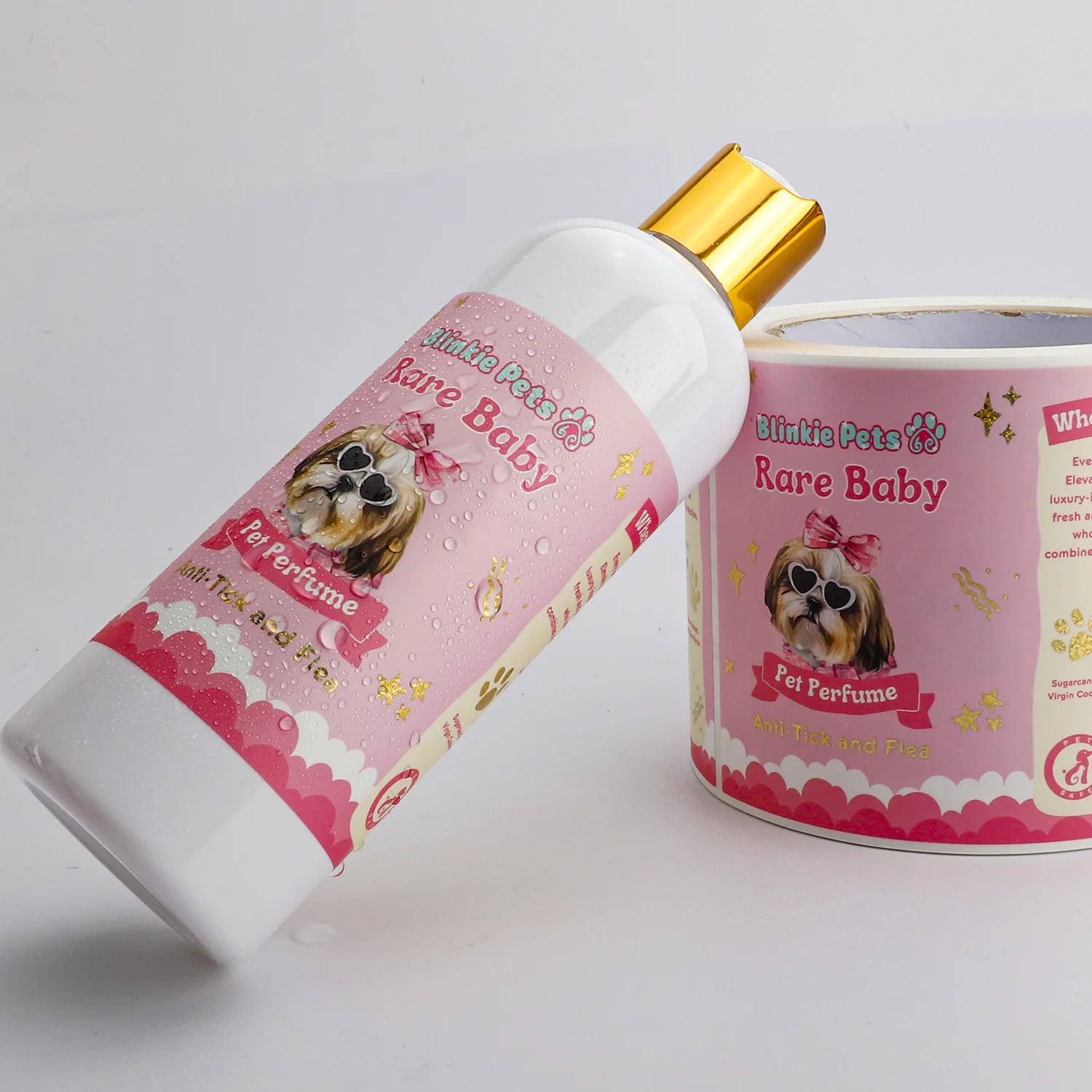 Customized Waterpoof Pets Bottle Package Adhesive Stickers Gold Foil Matte Colorful Printed Color Labels with Your Own Designs