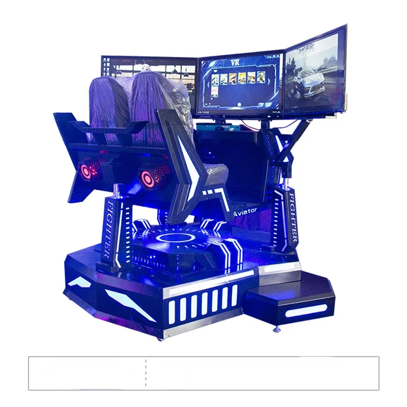 Commercial three axis and three screen racing game console for large amusement parks