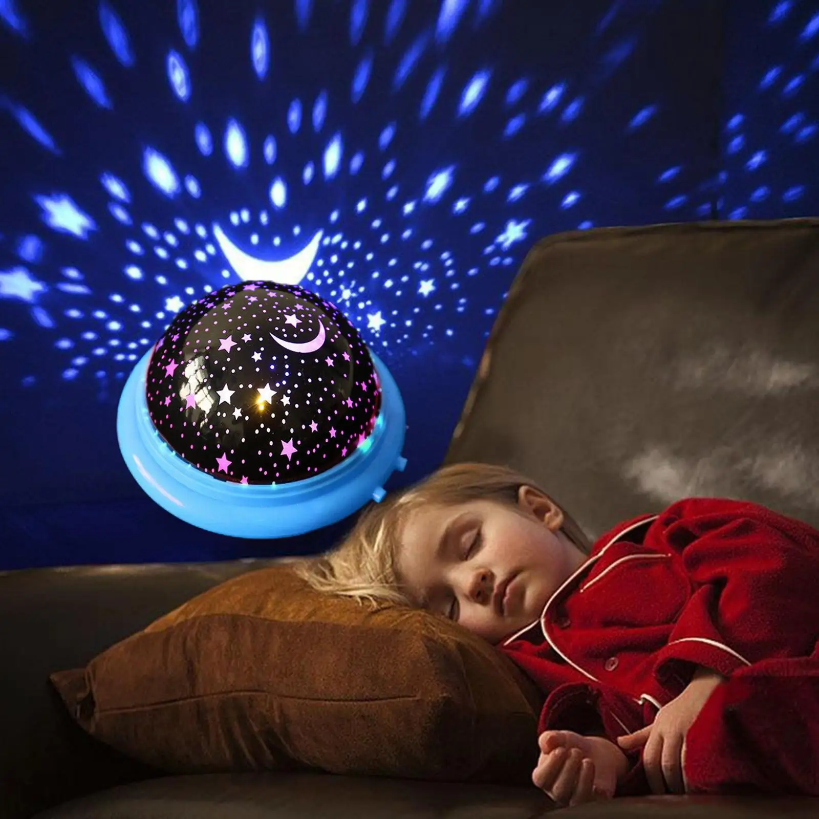 LED Night Light Usb Charging Star Moon Projector Night Light Atmosphere Accessories Bedroom Lighting Supplies Lamp N4H6