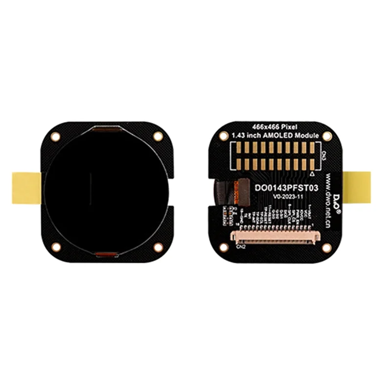 ABGI-High-Resolution 1.43" AMOLED Screen Module Set DK0143S01, 466X466 With SPI & QSPI Interfaces, For STM32 And ESP32 Systems