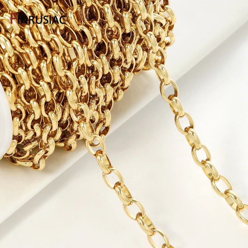 

18K Gold Plated Brass Oval Chain for Jewelry Making,7*10mm Large Heavy Chunky Chain For DIY Necklace Bracelet Making Findings