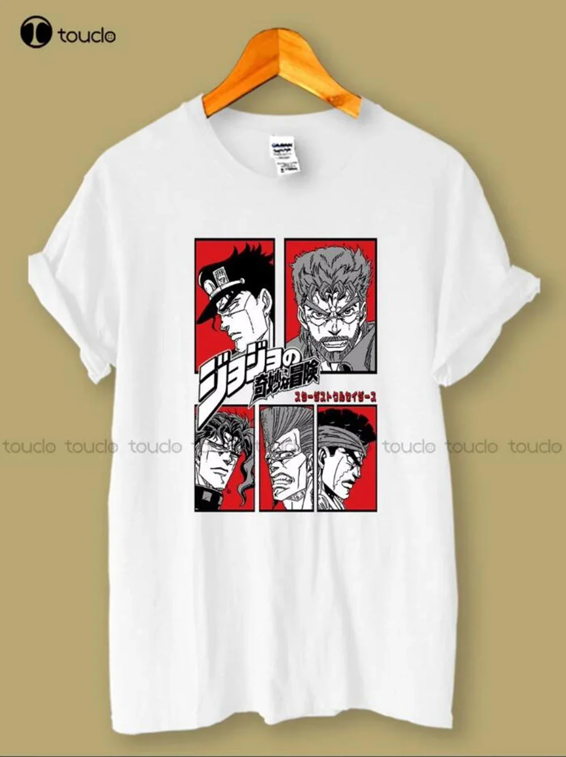 Camiseta de moda para hombre, camiseta de verano con cuello redondo de algodón Jojo Bizzare Adventure Stardust Crusader, ropa de cómic, camisetas con estampado personalizado