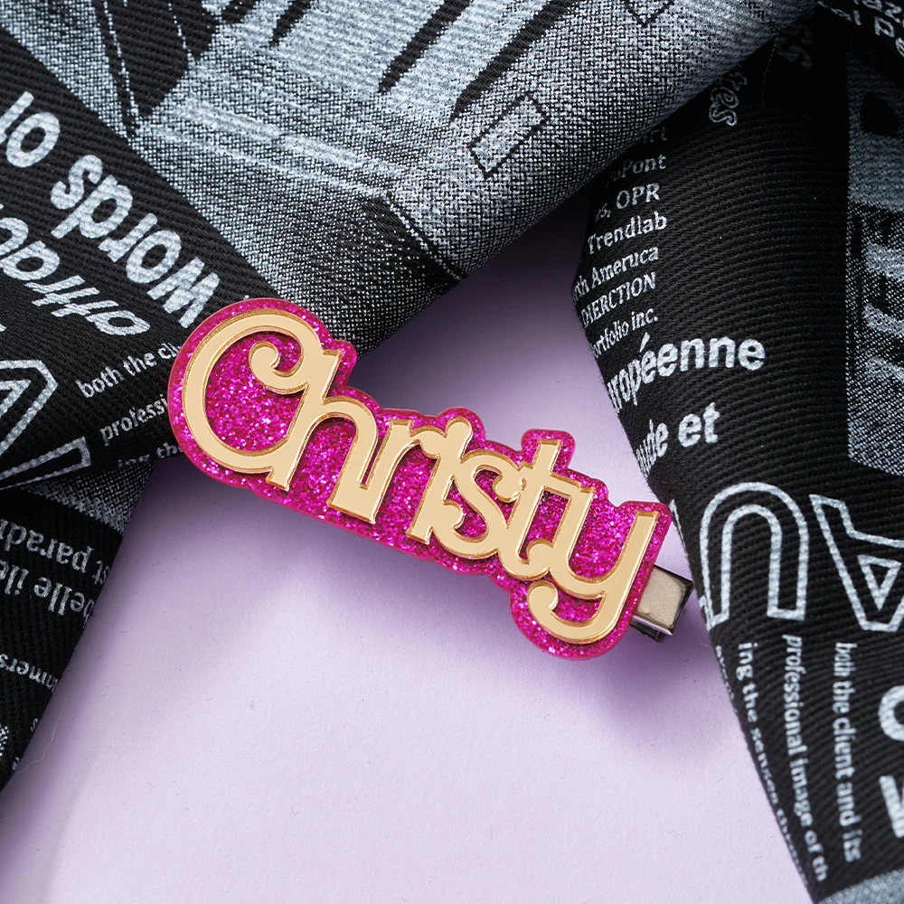 قطعة واحدة من مشبك شعر الاسم المخصص: دبوس شعر ذو اسم محفور شخصي - إكسسوار شعر مخصص حصري لتصفيف الشعر والهدايا اليومية