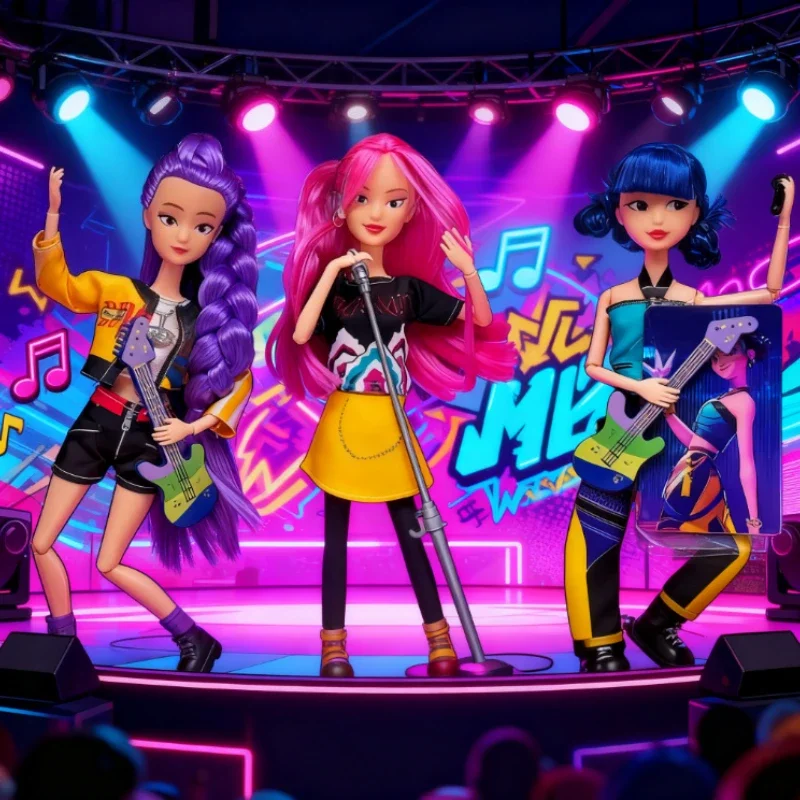 

Anime New K-pop Demon Hunter Witch Hunter Group High Looking Rubber Doll Figure, Heart Decorative Doll for Girl, Holiday Gift