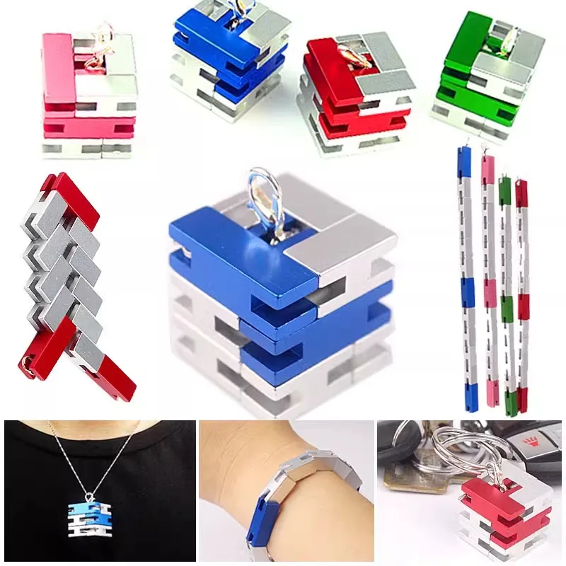Mini rompecabezas de cubo para aliviar el estrés de Metal EDC, juguetes reductores de estrés, descompresión antiestrés, alivia la ansiedad para niños