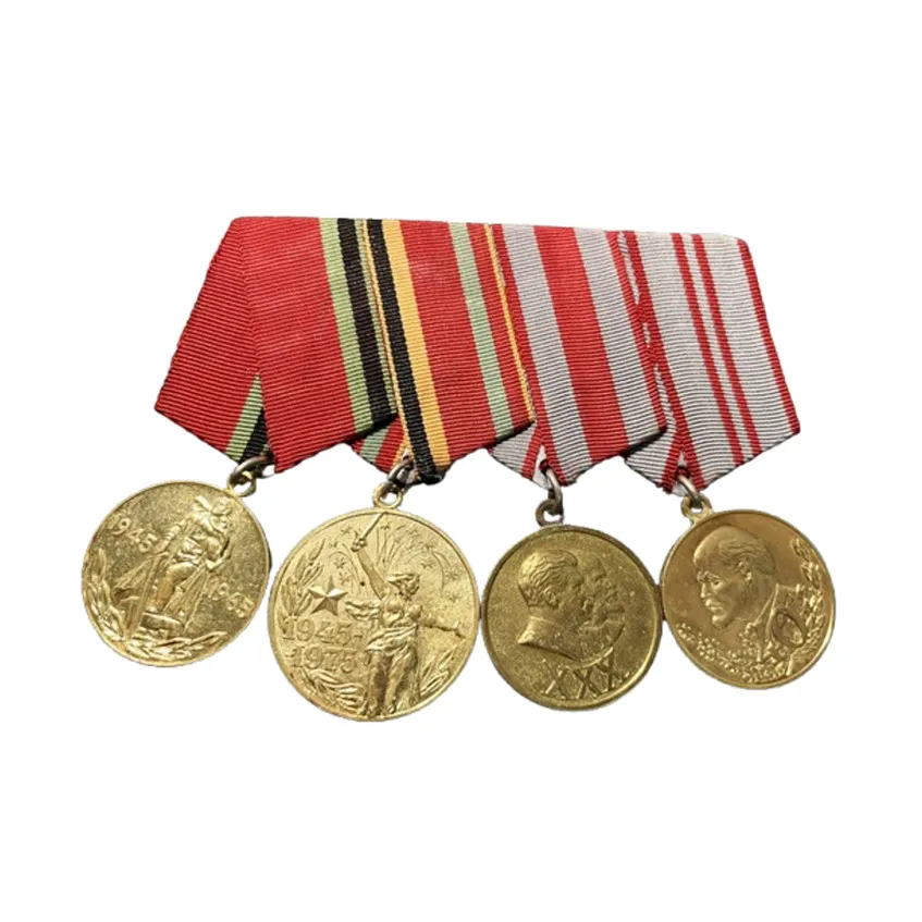 Soviet Union Patriotic War 20 30th Armed Forces 30 40th Anniversary Medal Lenin Stalin CCCP Four-medal Bar Original