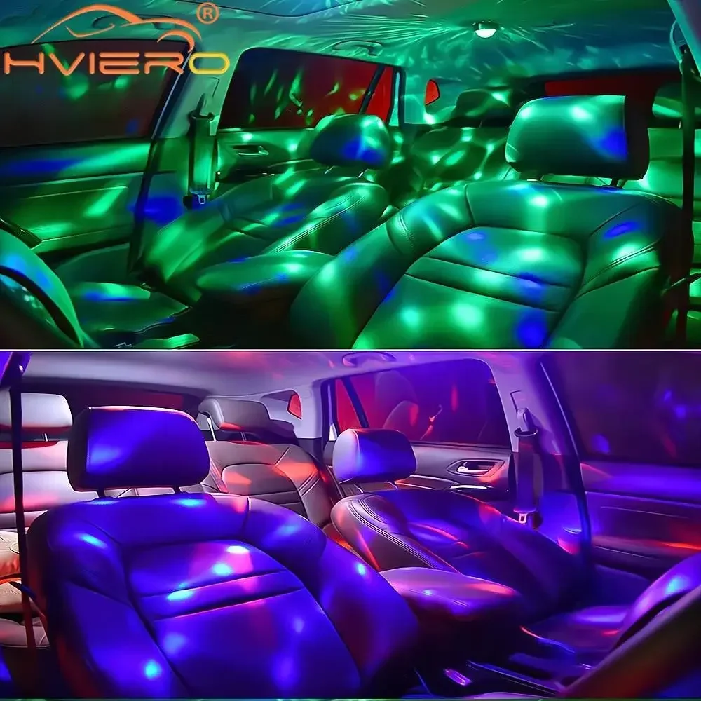 1X Auto Umgebungs Lichter DJ RGB Bunte Musik LED Party Atmosphäre Innen Beleuchtung Dome Stamm Wand Dekoration Willkommen Nacht Lampe