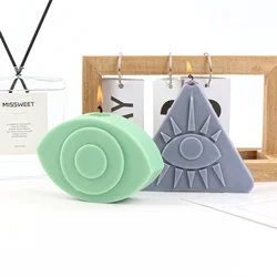 3D Evil Eye Candle Silicone Mold Psychic Geometric Art Handmade Soap Mold Scented Resin Home Decor Gift