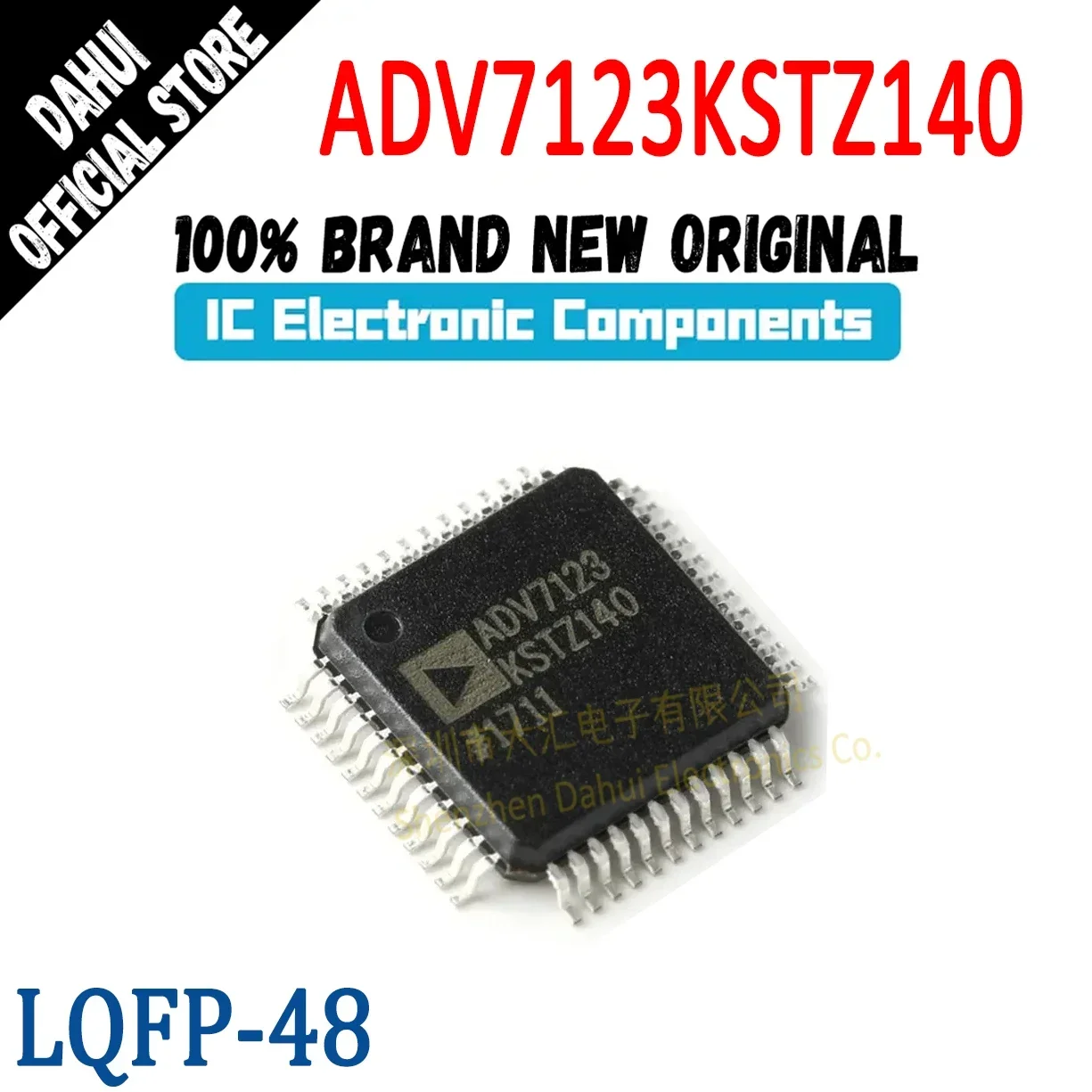 

(1Piece) 100% New Original ADV7123KSTZ140 ADV7123KSTZ140-RL ADV7123 LQFP-48 10 bit high speed video DAC chip IC