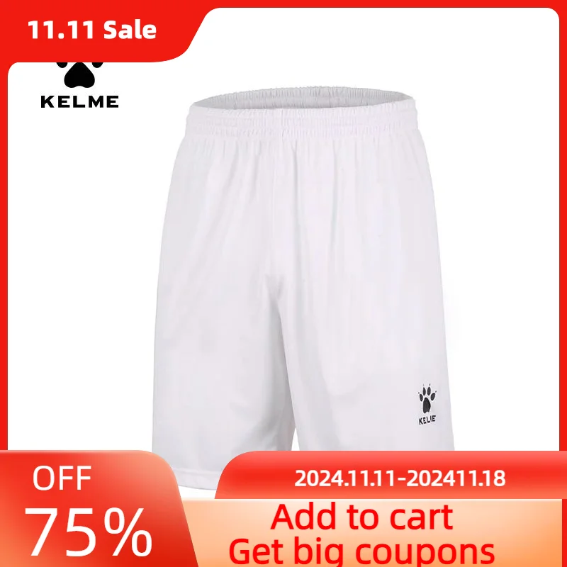 KELME Men's Running Shorts Kid Soccer  Summer Elastic Football Quick Dry Breathale Light Sportswear Sports Shorts Male K15Z434-1